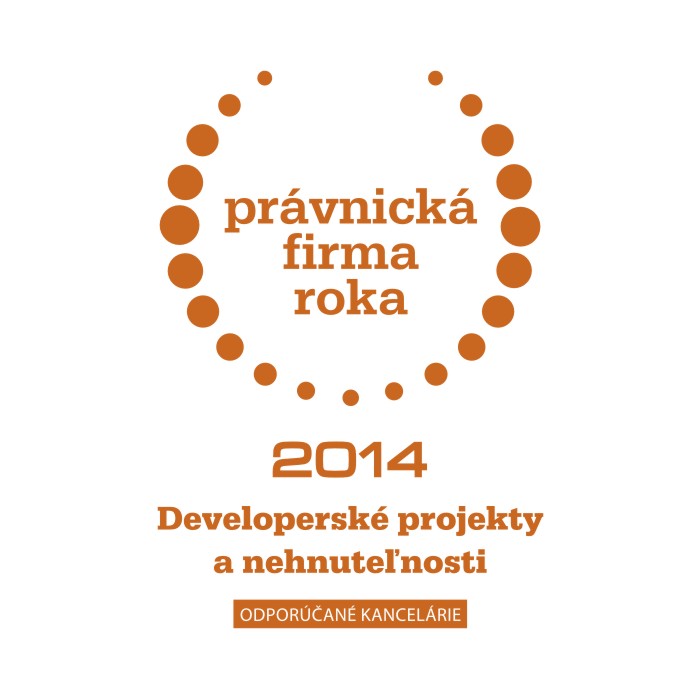 Osvedčenie - Odpor&uacute;čan&aacute; kancel&aacute;ria pre oblasť pr&aacute;va developersk&yacute;ch projektov a nehnuteľnost&iacute;