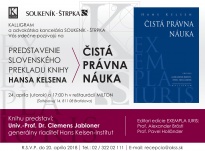 PREDSTAVENIE SLOVENSKÉHO PREKLADU KNIHY HANSA KELSENA - ČISTÁ PRÁVNA NÁUKA
